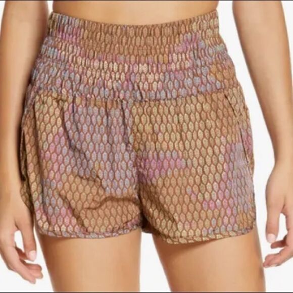 NWOT Free People Way Home Shorts Printed High Rise M Water Resistant Built Brief - Picture 4 of 13